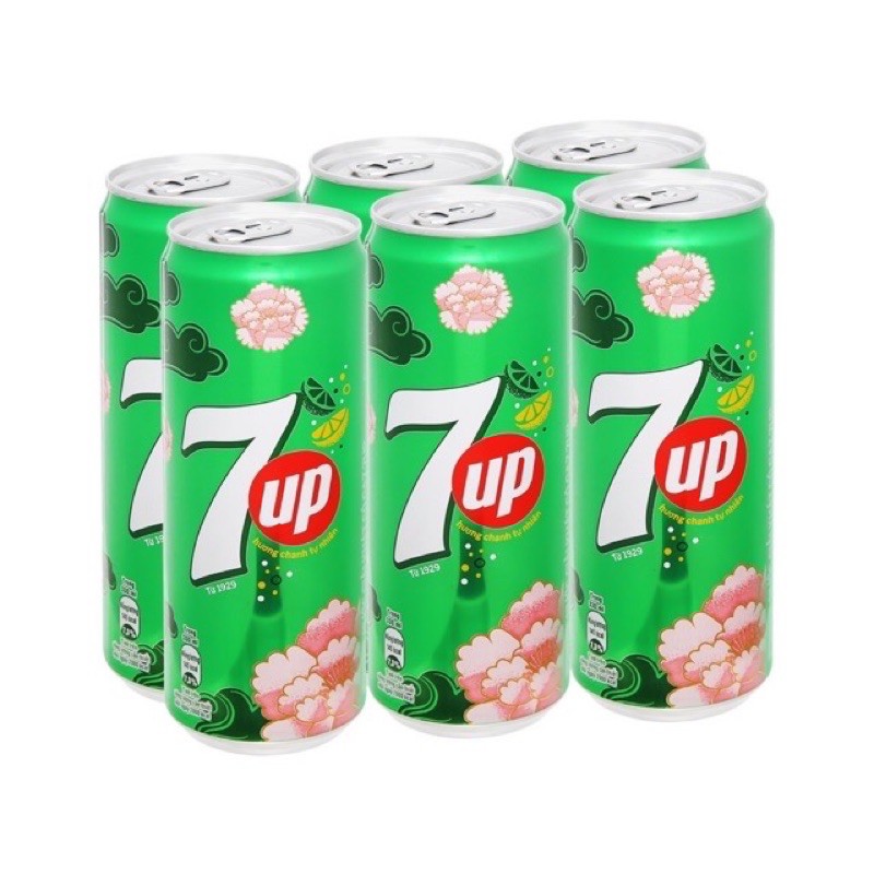 Thùng 24 Lon Nước Ngọt Có Gas 7 Up Hương Chanh 330ml