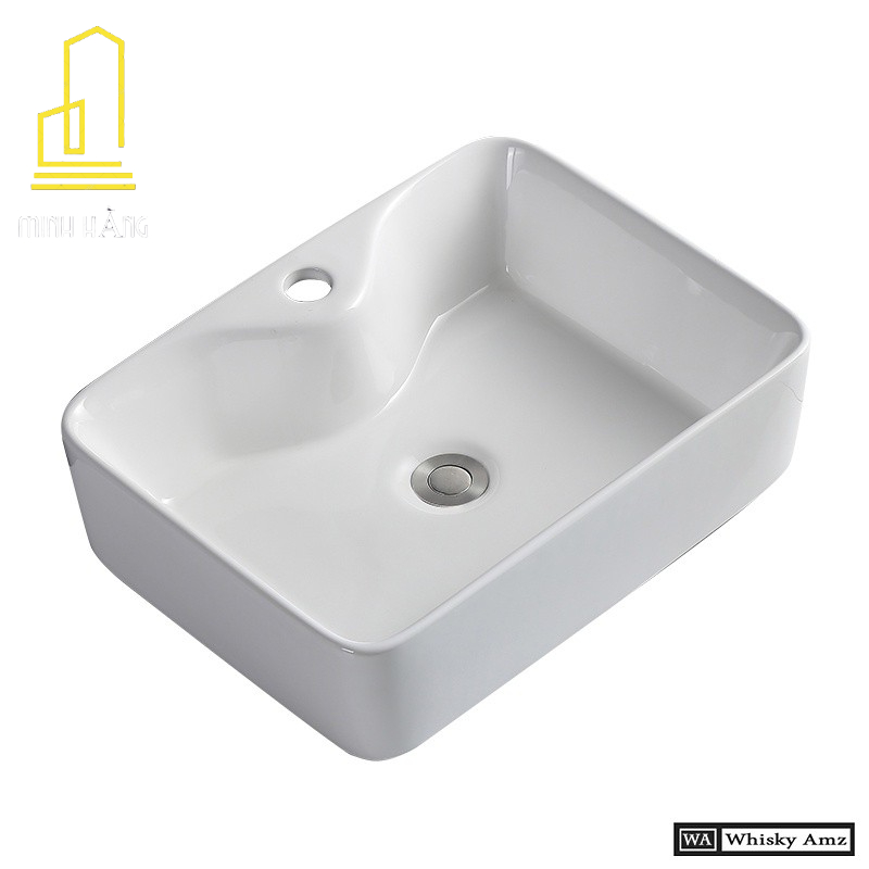 Lavabo đặt bàn vuông, Chậu rửa đặt bàn mặt vuông cao cấp.