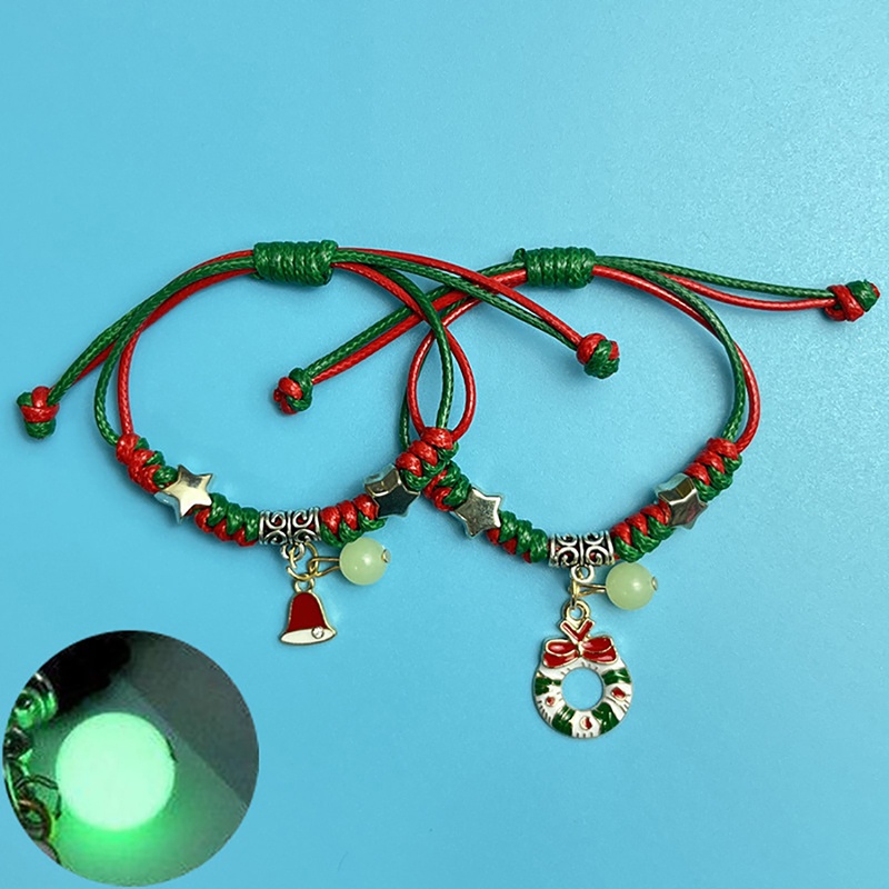Set 2 Vòng Tay Dạ Quang Mặt Trăng / Ngôi Sao Có Thể Điều Chỉnh Thời Trang Cho Cặp Đôi