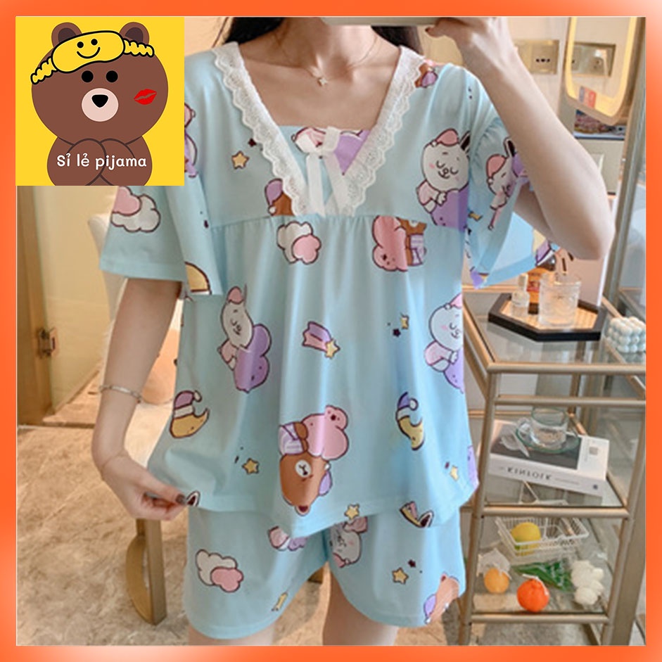 Đồ Bộ Đồ Ngủ pijama Thun đùi Tiểu Thư dễ thương - form Đùi 40-60kg