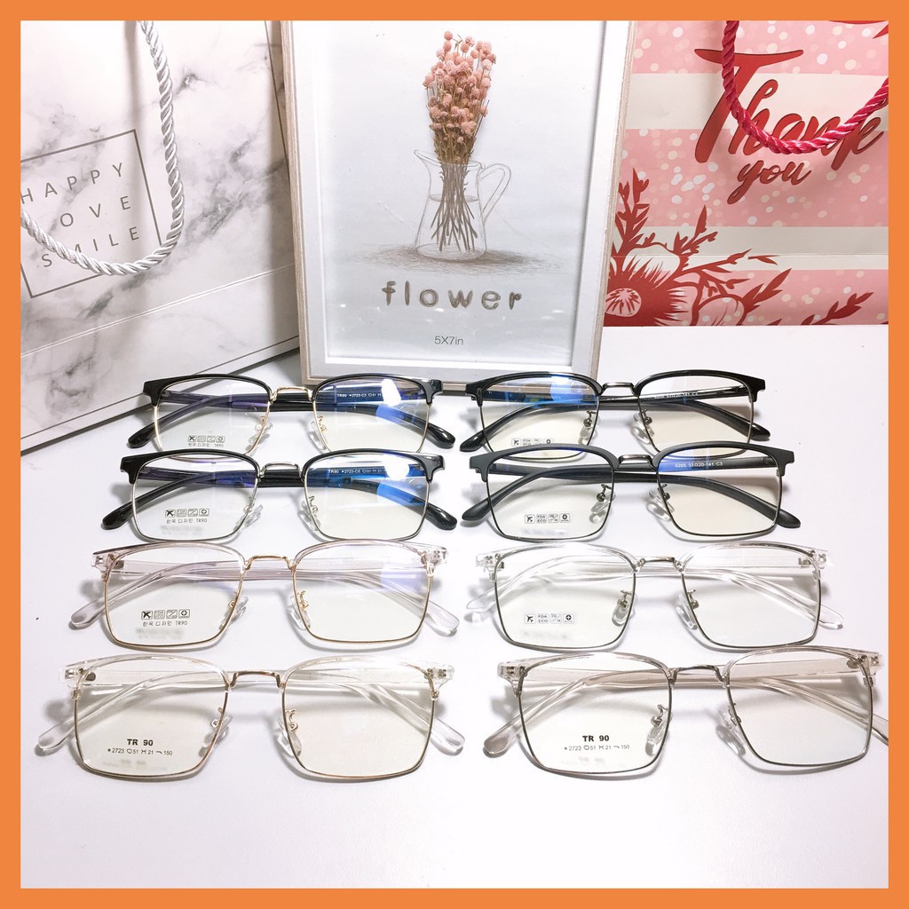 Gọng kính cận nam nữ mắt vuông cắt vành kim loại Liupeyewear 770 thiết kế chắc chắn, có thể thay cận loạn