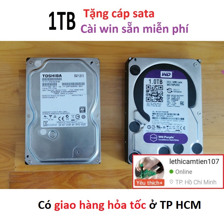 Ổ cứng 1TB HDD 1TB máy bàn 1T 3.5&quot; inch 1000GB desktop 1000G camera bảo hành tận nhà 1 đổi 1