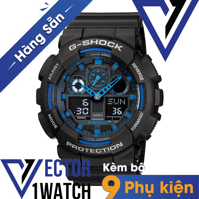 Đồng hồ thể thao nam nữ G-Shock GA-100-1A2 Full phụ kiện