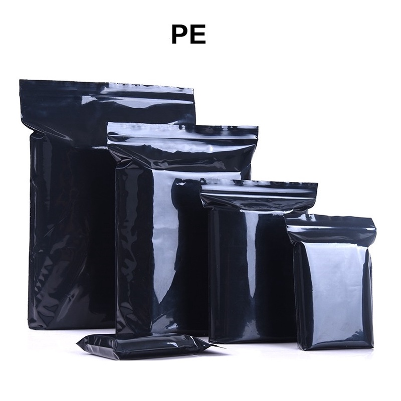Bộ 200 Túi Zip Nhựa PE Màu Đen 4x5cm
