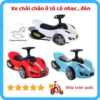 Xe chòi chân ô tô có đèn + nhạc cho bé