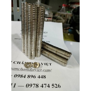 Nam châm viên 15x3 lỗ 4, nam châm có lỗ gắn vít, cứu hộ có lỗ giữa chìm