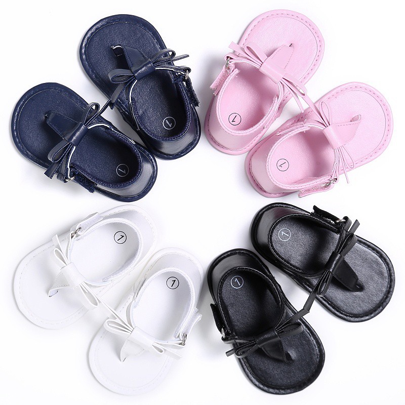 Giày sandal xỏ ngón cột nơ cho bé gái