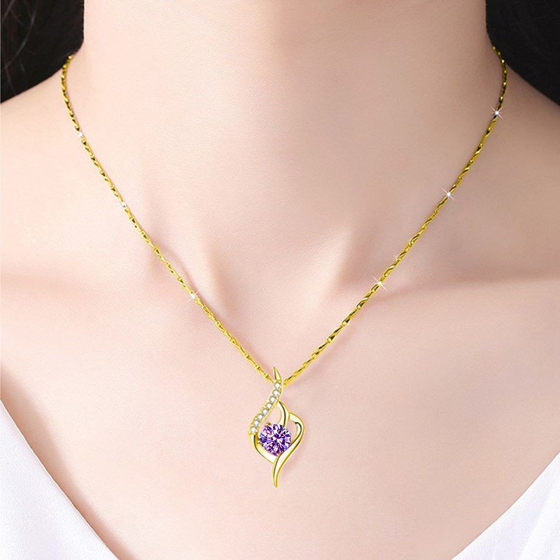 Vị trí thứ ba về doanh số bán hàng của cửa chúng tôi. Màu vàng bạc 925 Dây chuyền nữ đẹp mặt không xương đòn Qu