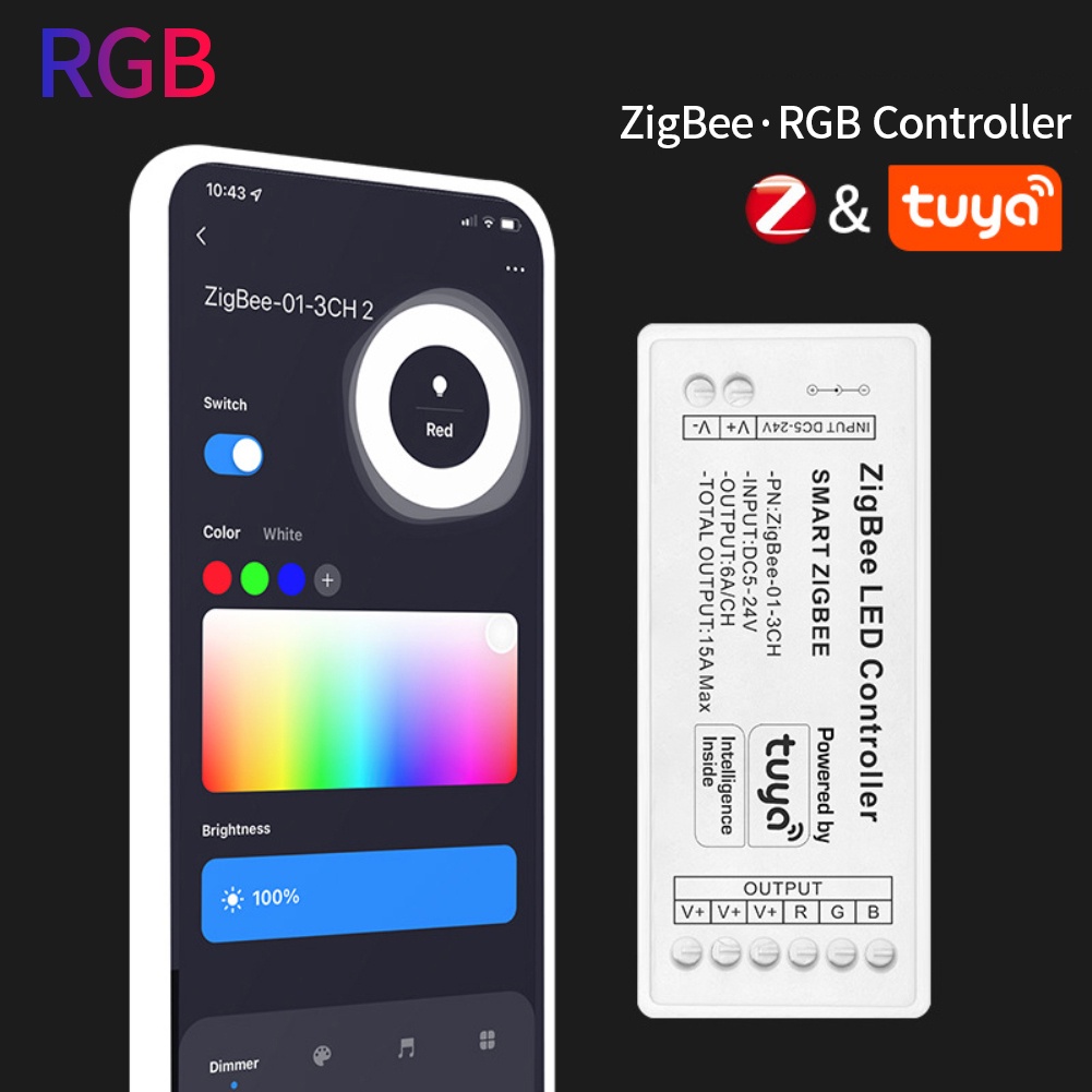 Tuya DC 5-24V Smart Life Zigbee Led Controller RGB / RGBW / RGBWW / RGBCCT LED Wifi Bộ điều khiển Thanh ánh sáng Hỗ trợ Alexa *FEEL*