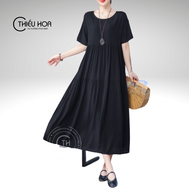 Đầm thiết kế cho nữ trung niên, chất liệu Chiffon cao cấp, kiểu dáng sang trọng tặng mẹ Thiều Hoa S0622