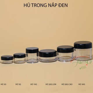 Hũ nhựa trong nắp đen