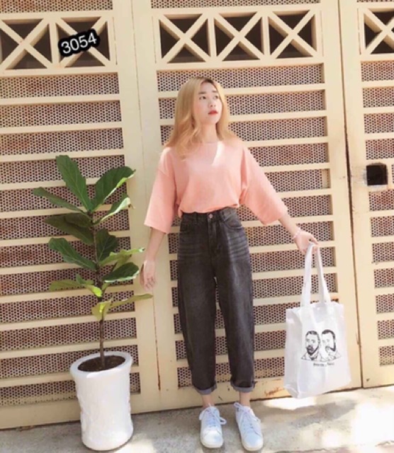 Quần baggy bò khói trơn cá tính | BigBuy360 - bigbuy360.vn