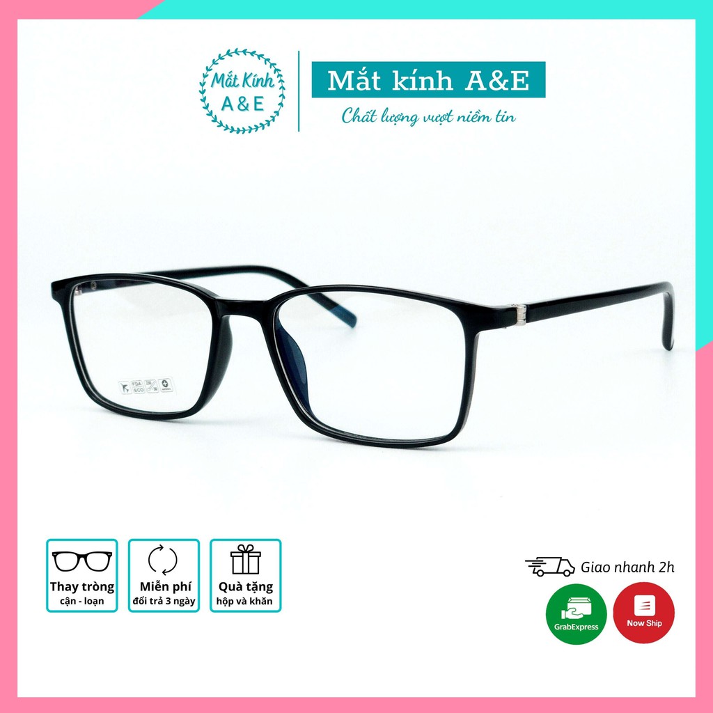 Gọng kính cận nam nữ 2172 mắt kính vuông nhựa dẻo kiểu dáng đơn giản thanh lịch A&amp;Eeyewear