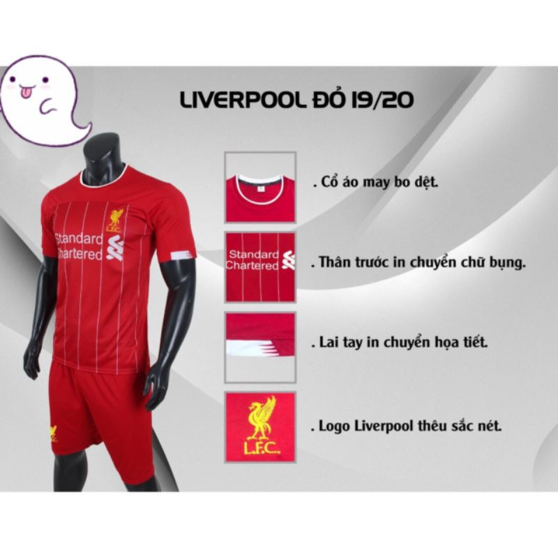 Bộ quần áo bóng đá Liverpool đỏ 2019