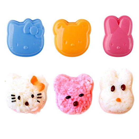 Combo 3 khuôn cơm Bento nặn tạo hình cơm phong cách Nhật