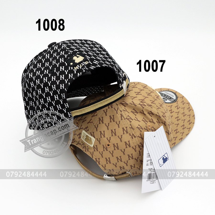 NÓN KẾT MLB MONOGRAM NY NÂU ĐEN