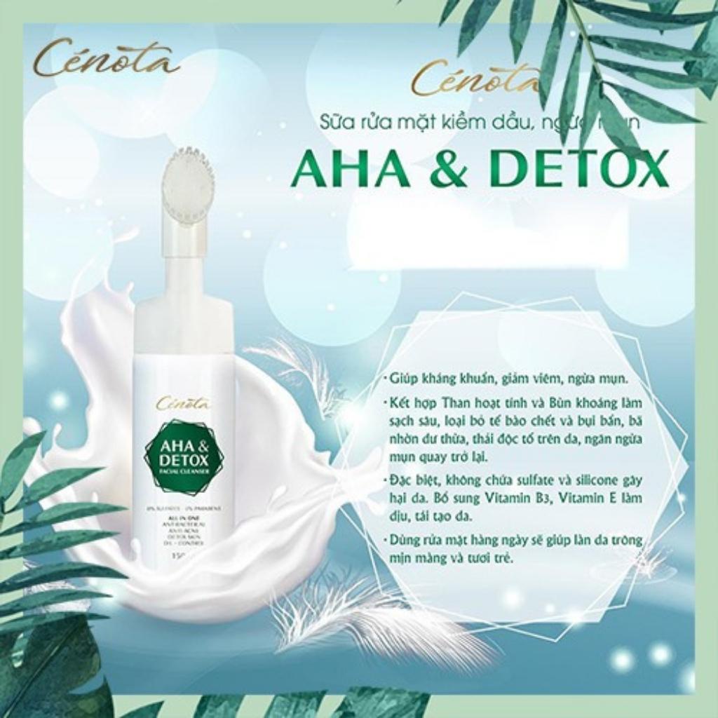 Sữa Rửa Mặt Ngăn Ngừa Mụn AHA Detox 150ml, Sữa Rửa Mặt Sạch Nhờn, Kiềm Dầu