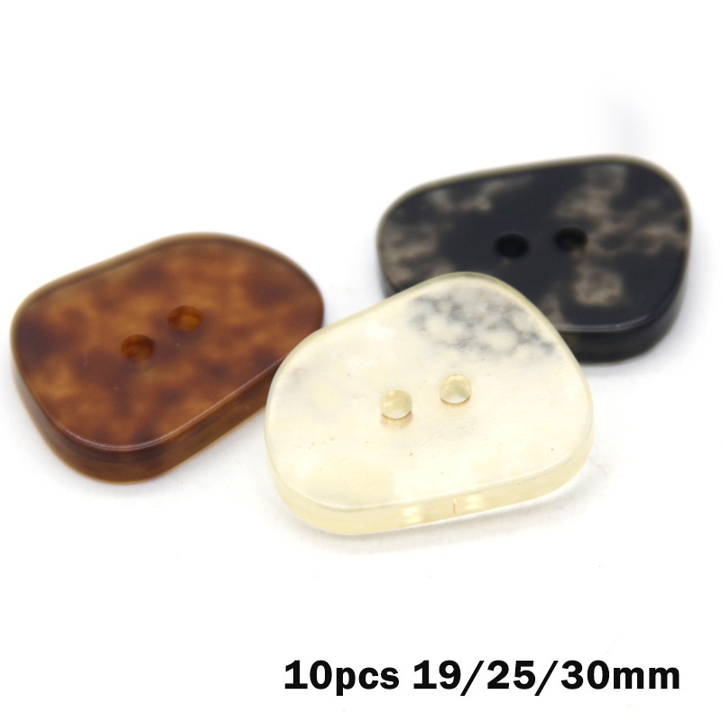 Set 10 nút áo nhựa 2 lỗ trong suốt 19/25/30mm thích hợp để may quần áo
