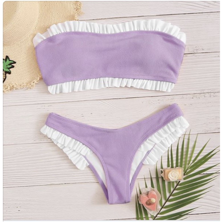 Bikini 2 mảnh tiểu thư - Bikini nhún bèo siêu cưng (Ảnh thật shop chụp) | BigBuy360 - bigbuy360.vn