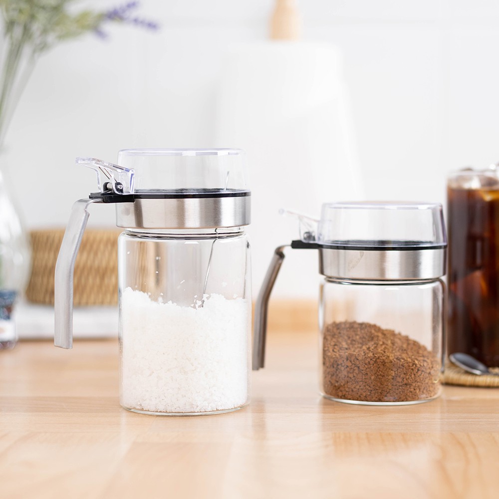 Hộp Kính Đựng Gia Vị Kèm Muỗng 2 Kích Cỡ