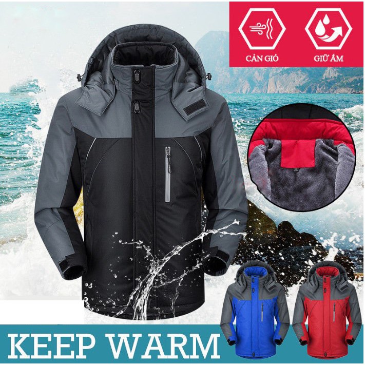 Áo khoác nam nữ chống nước Lót Lông Cừu 3 Lớp siêu ấm AK01, hàng Loại 1 tốt nhất