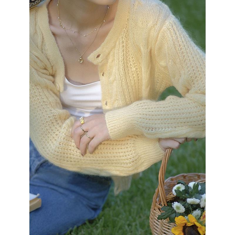 Áo Khoác Cardigan Dệt Kim Dáng Rộng Thời Trang Cho Nữ