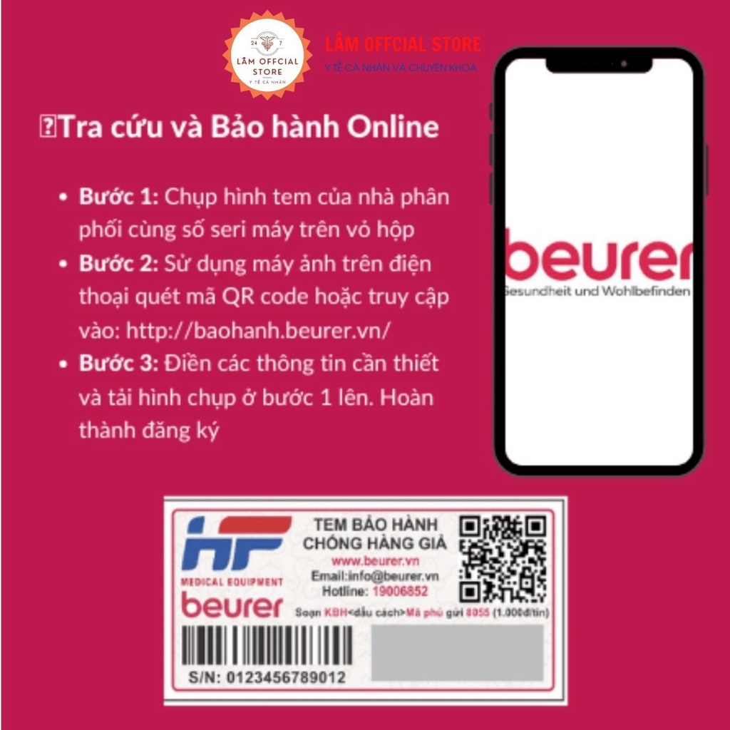 Máy đo huyết áp ,máy đo huyết áp cổ tay BEURER BC50 cảnh báo rối loạn nhịp tim hàng chính hãng bảo hành 36 tháng