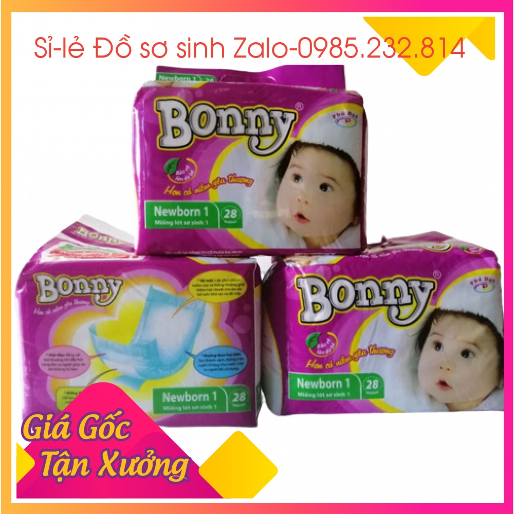 Bỉm con Bonny newborn 1 28 miếng, newborn 2 20 miếng