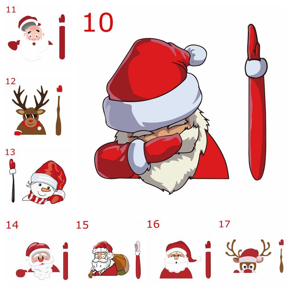 Miếng Đề Can PVC In Hình Ông Già Noel / Người Tuyết / Nai Sừng Tấm Trang Trí Cửa Sổ Sau Xe Hơi