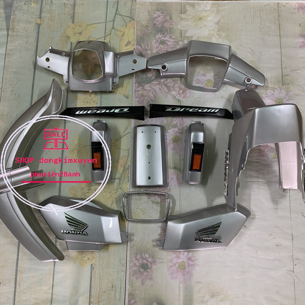 Dàn áo xe dream ll  -vỏ nhựa xe dream 2-nhựa TRẮNG mủ ABS loại 1