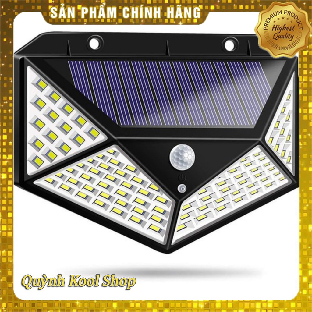 Đèn Năng Lượng Mặt Trời 💗FREESHIP💗 Cảm Biến Hồng Ngoại Solar 100LED Siêu Sáng