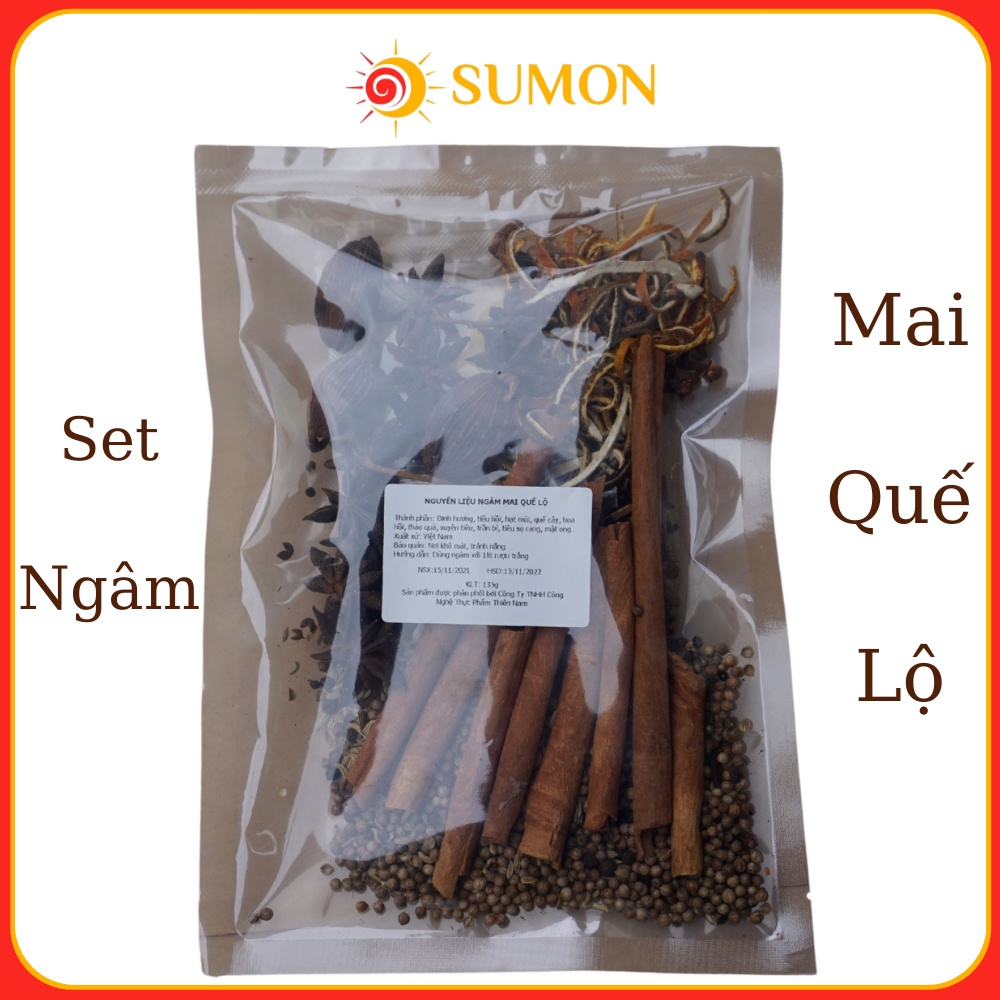 Set Nguyên Liệu Ngâm Mai Quế Lộ 1 Lít 10 Vị SUMON Set dùng cho món bánh trung thu, lạp xưởng, ướp thịt, cá... MS_58