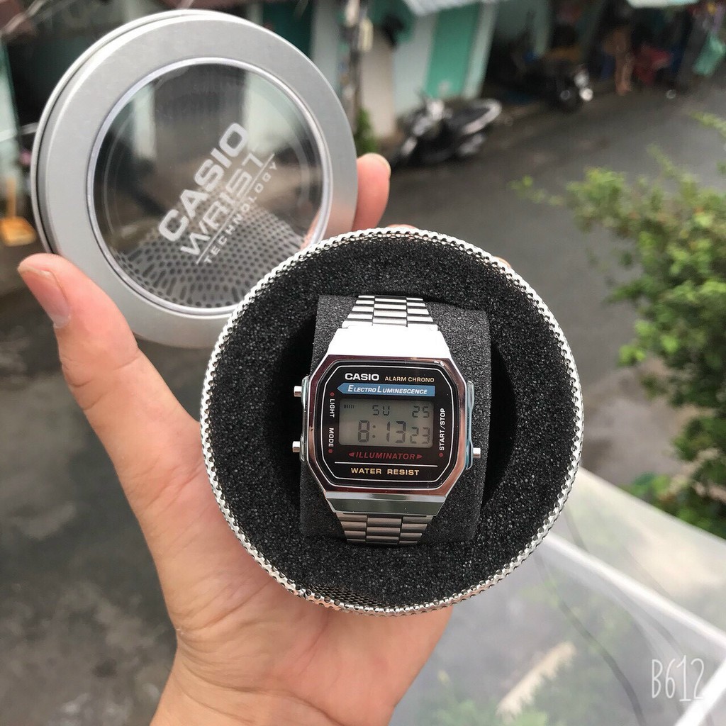 Đồng hồ điện tử nam nữ 💖𝑭𝑹𝑬𝑬𝑺𝑯𝑰𝑷💖 dây thép không gỉ Casio A168 vintage - Full box thiếc chính hãng | BigBuy360 - bigbuy360.vn