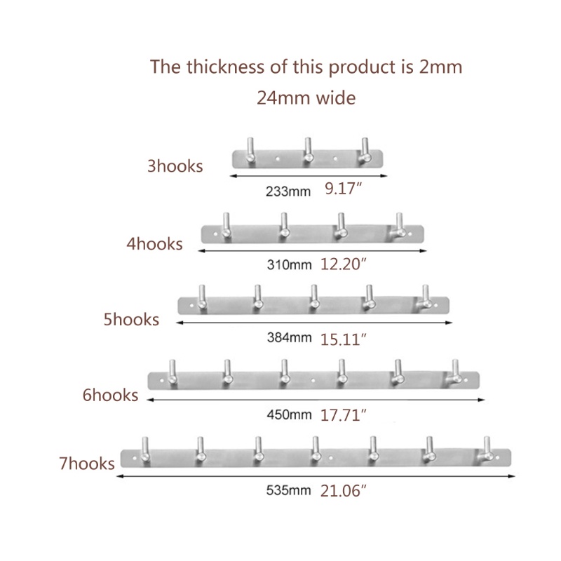 Set 3 # 4 # 5 # 6 # 7 Móc Inox Treo Áo Khoác