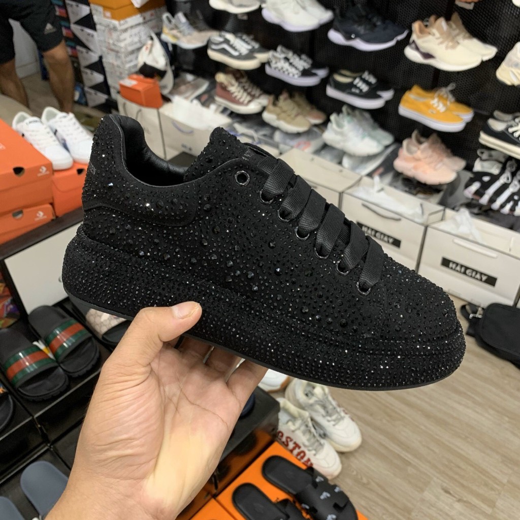 (FULL BOX+ FREESHIP) Giày thể thao MC.Queen đính đá đen full hàng s.iêu cấp