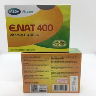 Vitamin E Enat 400 hàng Thái Lan hộp 3 vỉ x 10 viên