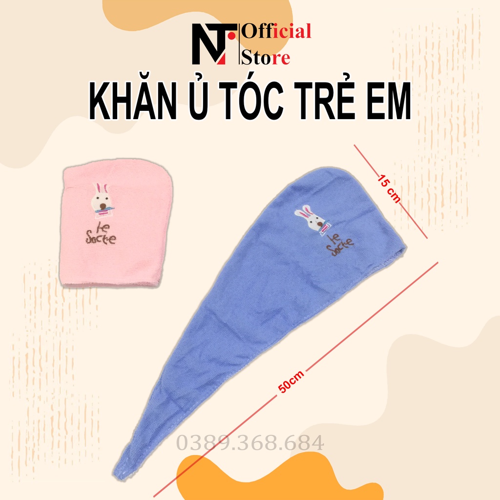 Khăn ủ tóc đa năng, khăn quấn tóc gội đầu cao cấp, vải cotton mềm mại thấm hút tốt - NT Store