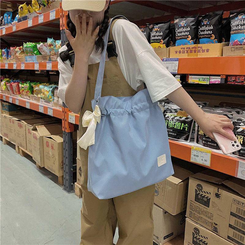 Túi Xách Cỡ Lớn Đính Nơ Phong Cách Harajuku Hàn Quốc Mới Cho Nữ
