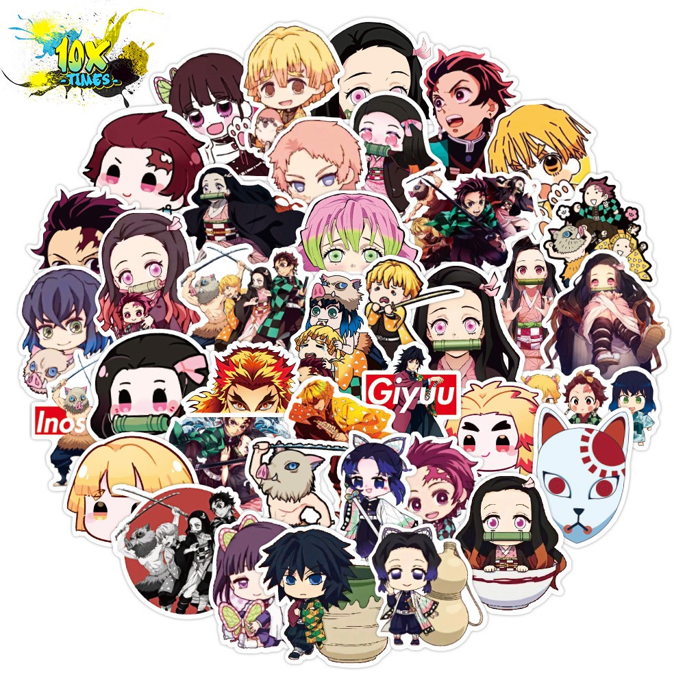 set 50 sticker dán hoạt hình anime pokemon luffy totoro naruto dán máy tính, điện thoại,lap top, sticker dán mũ bảo hiểm