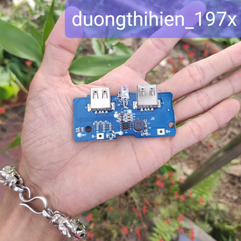 Mạch sạc dự phòng 5V 2A có 2 cổng ra, có đèn led báo