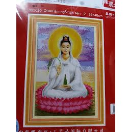 Tranh thêu PHẬT QUAN THẾ ÂM BỒ TÁT- 333020  chưa thêu