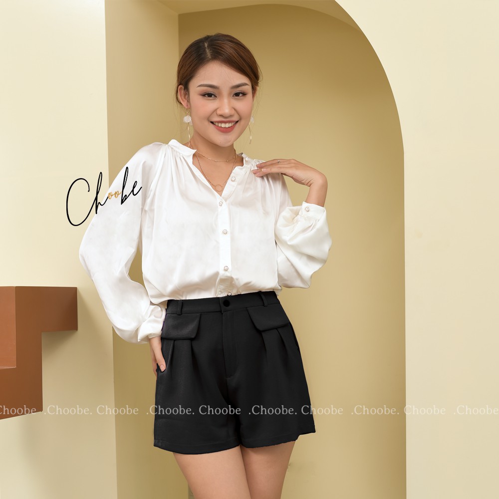 Quần short nữ Choobe túi nặp gập cạp cao shorts vải cao cấp phong cách - Q20 | BigBuy360 - bigbuy360.vn