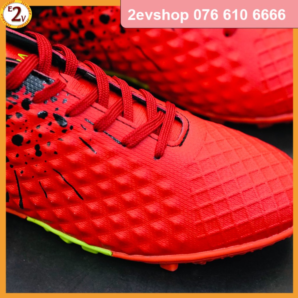 Giày đá bóng thể thao nam Mira Lux 20 Đỏ dẻo nhẹ, giày đá banh cỏ nhân tạo chất lượng - 2EV