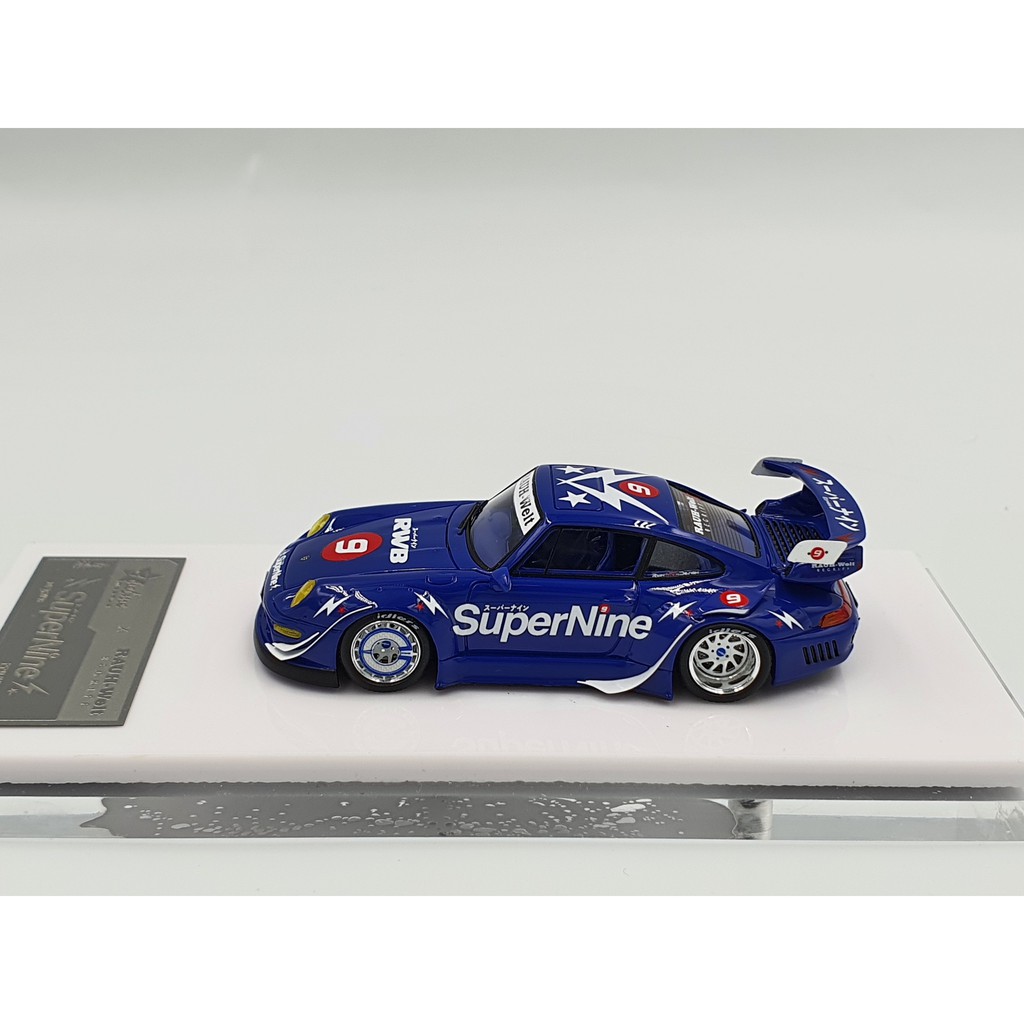 Xe Mô Hình Porsche 911(993) RWB &quot; Super Nine&quot; ver.2 Tỉ lệ 1:64 Hãng sản xuất Fuelme ( Xanh )