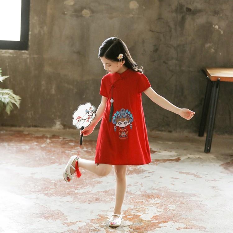 Đầm Công Chúa Trung Hoa Cỡ Vừa Phong Cách Phương Tây Thời Trang Mùa Hè Cho Bé Gái