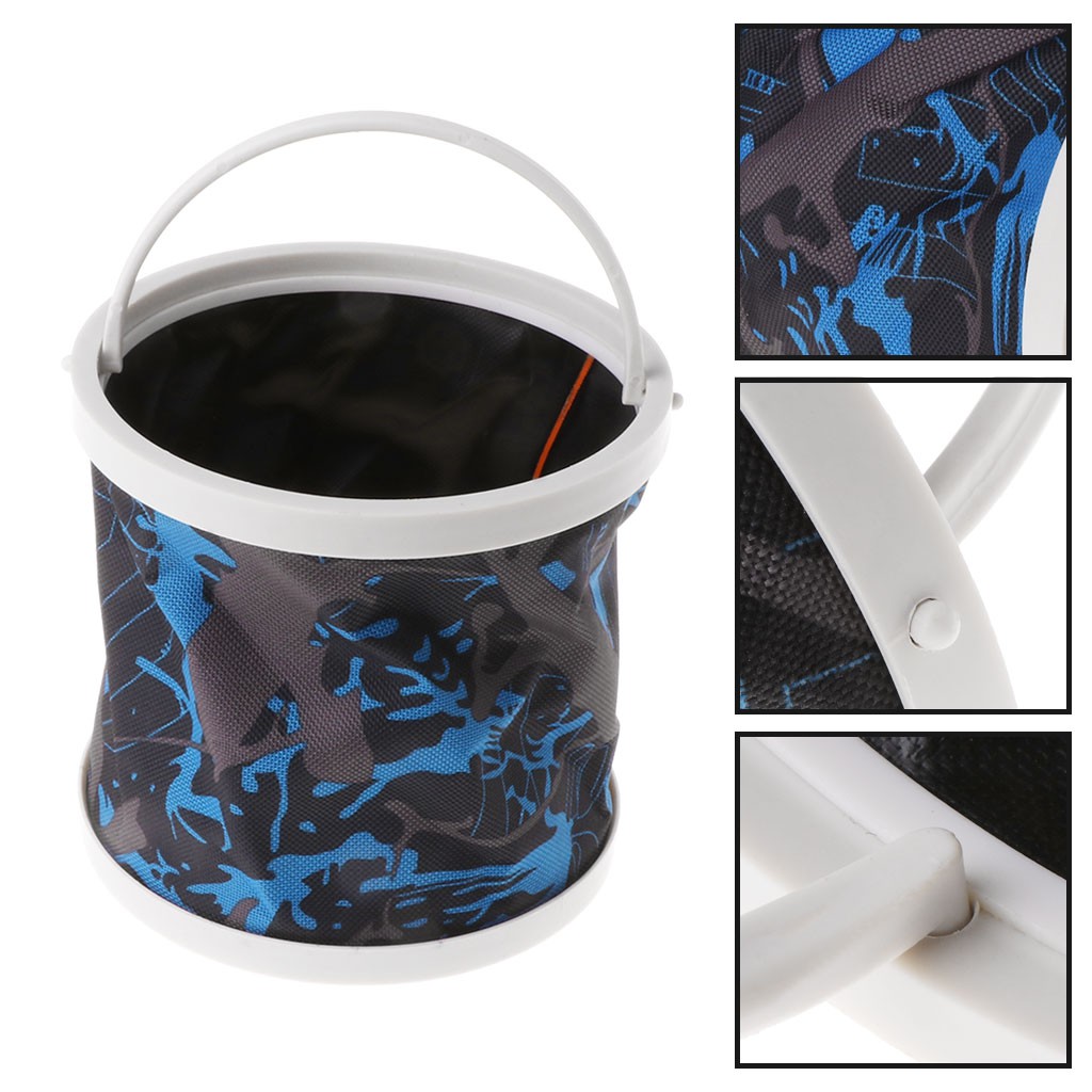 Xô đựng cá vải canvas có thể xếp gọn tiện lợi 14cm