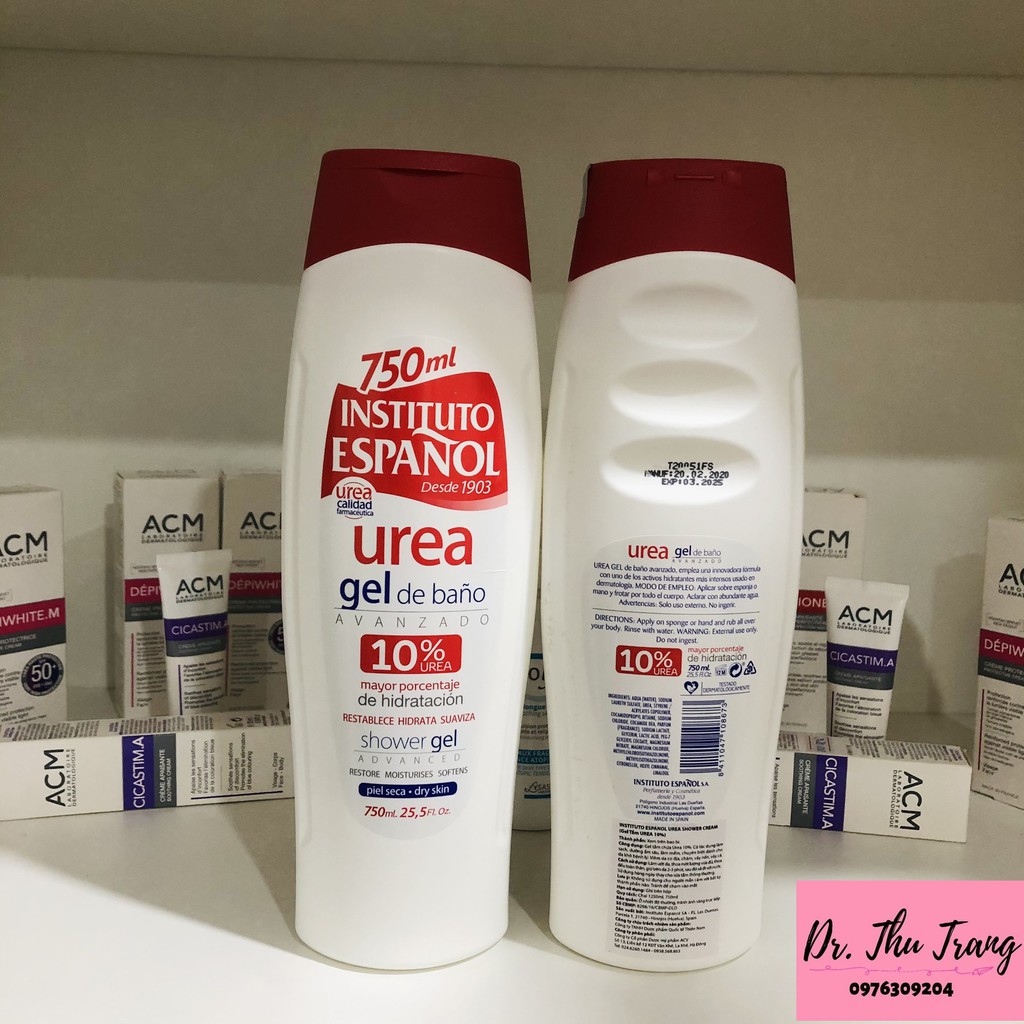 Gel tắm dưỡng ẩm, làm mềm,  giảm ngứa INSTITUTO ESPANOL UREA 10% 750ml