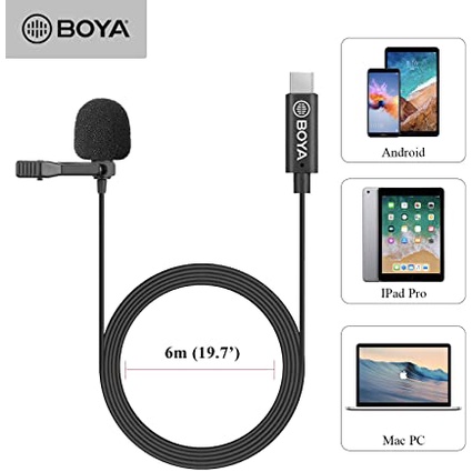 Micro thu âm BOYA BY-M3 dùng cho thiết bị chân Type-C như Oppo, Samsung, iPad Pro, Mac PC ...