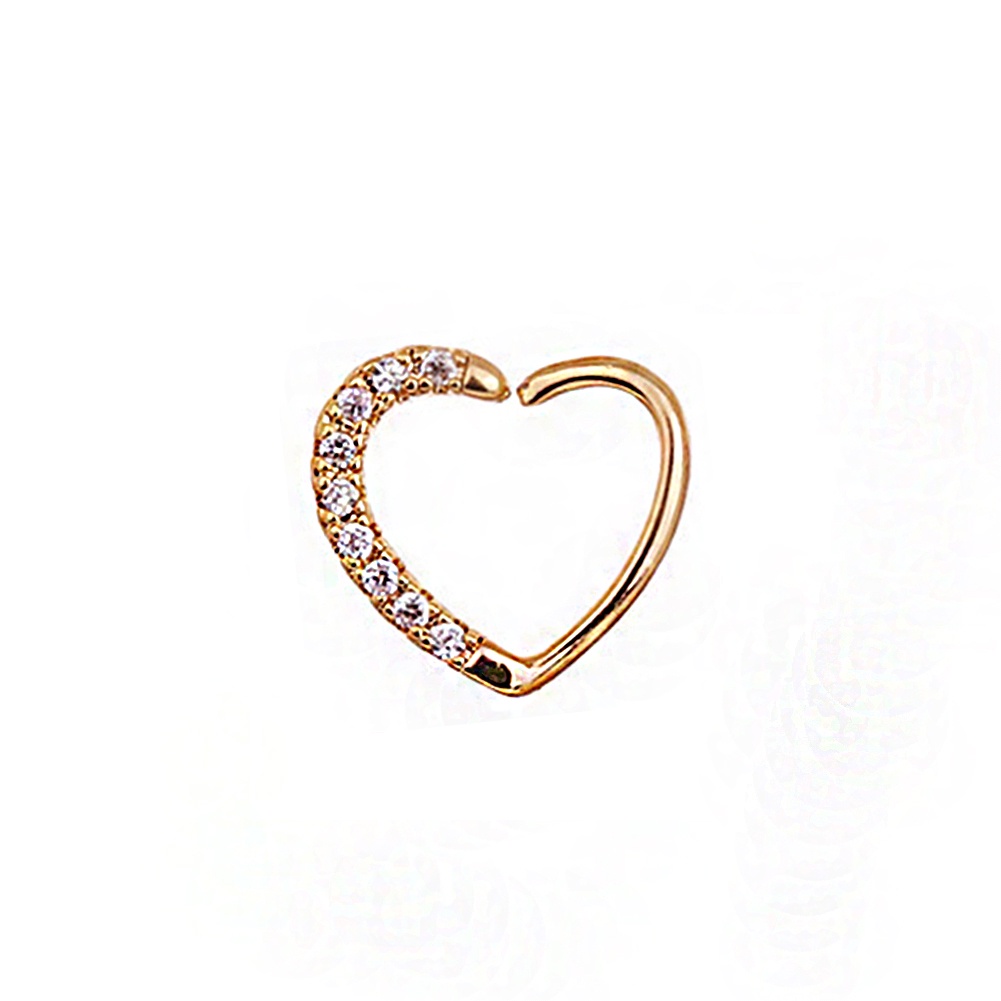 Khuyên Kẹp Mũi Hình Trái Tim/Bướm Đính Đá Zircon Thời Trang Phổ Biến