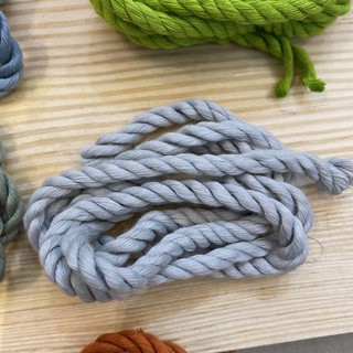 Dây thừng cotton macrame • 3 xoắn • 3-5mm • MÀU XÁM SÁNG